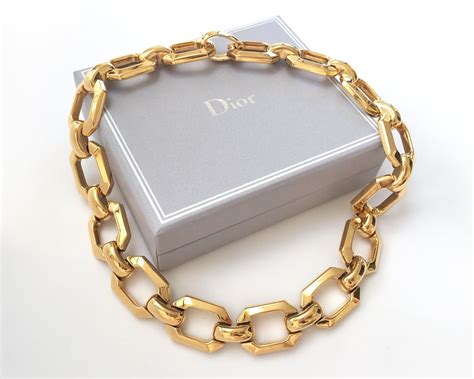 christian dior chain necklace mens|Christian Dior chunky necklace.